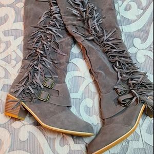 Fringe Heeled Boots